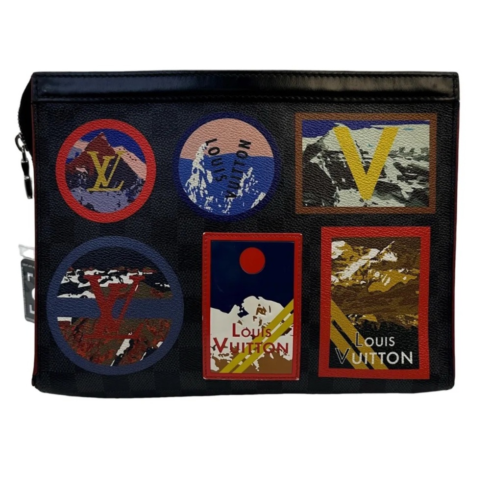 Louis Vuitton Voyage clutch with patches from the "Alps" collection w/ COA